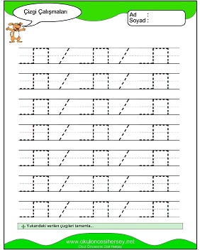 okul öncesi çizgi çalışma sayfaları